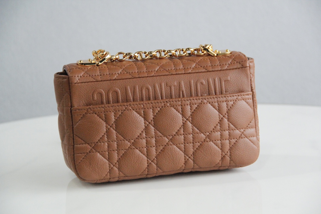 Small Dior Caro Bag Caramel Supple Cannage Calfskin